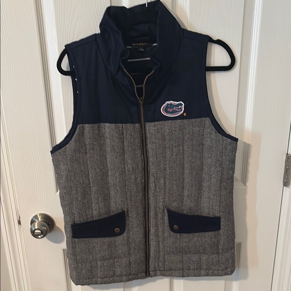 Gameday Couture Navy and White Striped Vest